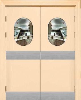 Р- Гладь-3 двойного открывания, овальное окно (отбойная пластина низ + центр)