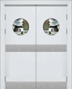 Д- Волна-1 двухстворчатая, круглое окно (отбойная пластина низ + центр)